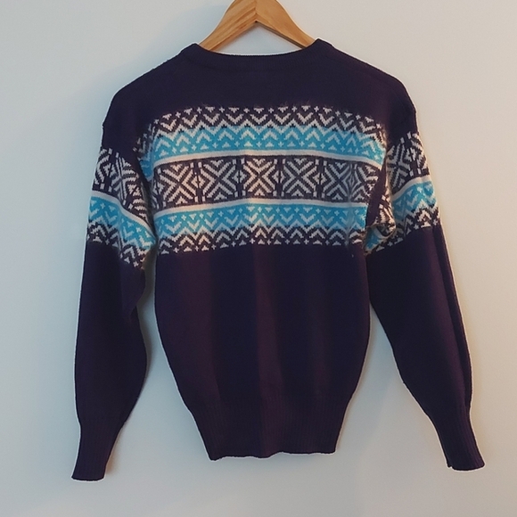 Vintage Ossi Ski Wear Fairisle Knit Sweater Acrylic and Wool Blend Size Small - Picture 2 of 5